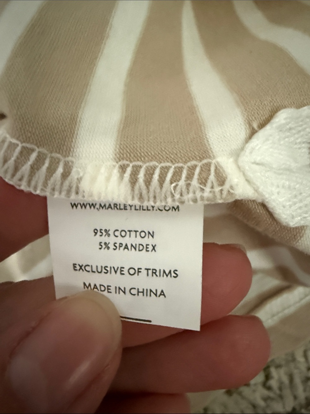 Marleylilly Striped Tunic Top Beige & White cozy flannel cottagecore casual XL - Picture 4 of 7
